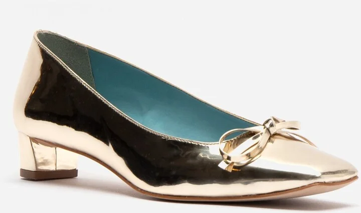 Mary Mini Block Heel - Vegan Platino