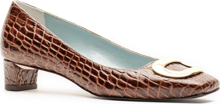 Croc Emboss Leather Chocolate