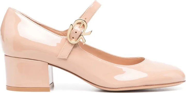 Mary Ribbon 50mm patent leather pumps