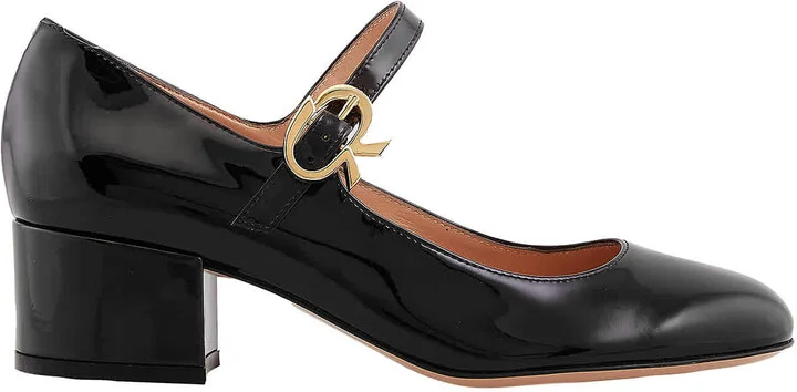 Mary Ribbon Block Heel Pumps
