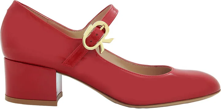 Mary Ribbon Block Heel Pumps