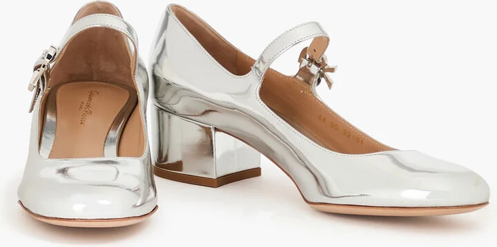 Mary Ribbon mirrored-leather Mary Jane pumps - Image 2