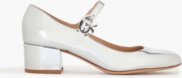 Mary Ribbon mirrored-leather Mary Jane pumps