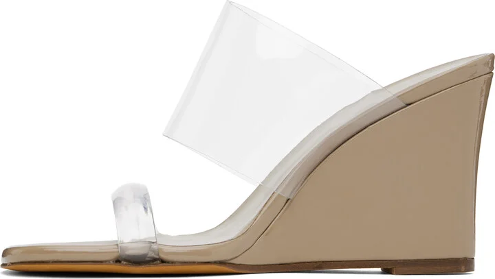 Maryam Nassir Zadeh Beige Olympia Wedge Heeled Sandals - Image 3