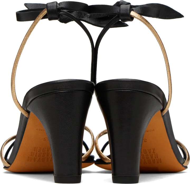 Maryam Nassir Zadeh Black & Gold Riley Heels - Image 2