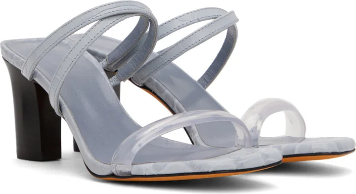 Maryam Nassir Zadeh Blue Croc Samantha Heeled Sandals - Image 4