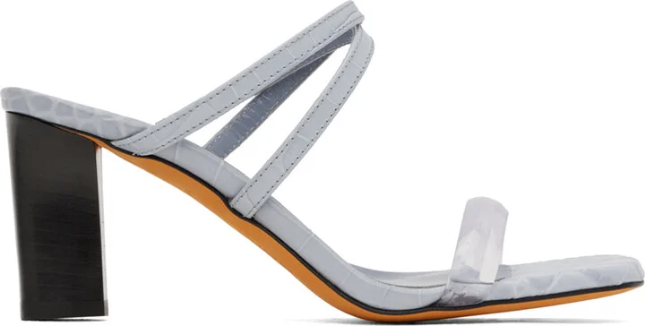 Maryam Nassir Zadeh Blue Croc Samantha Heeled Sandals