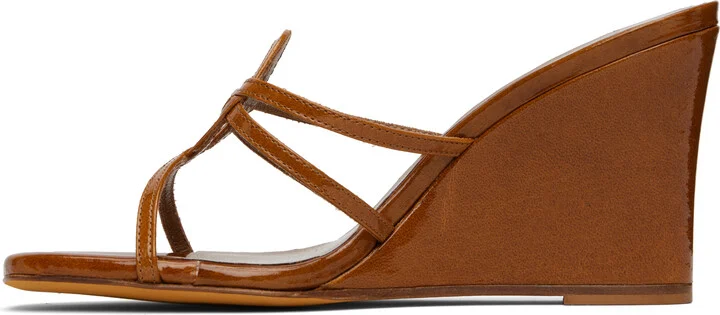 Maryam Nassir Zadeh Brown Opera Wedge Heeled Sandals - Image 3