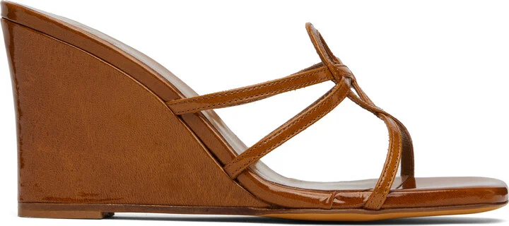 Maryam Nassir Zadeh Brown Opera Wedge Heeled Sandals