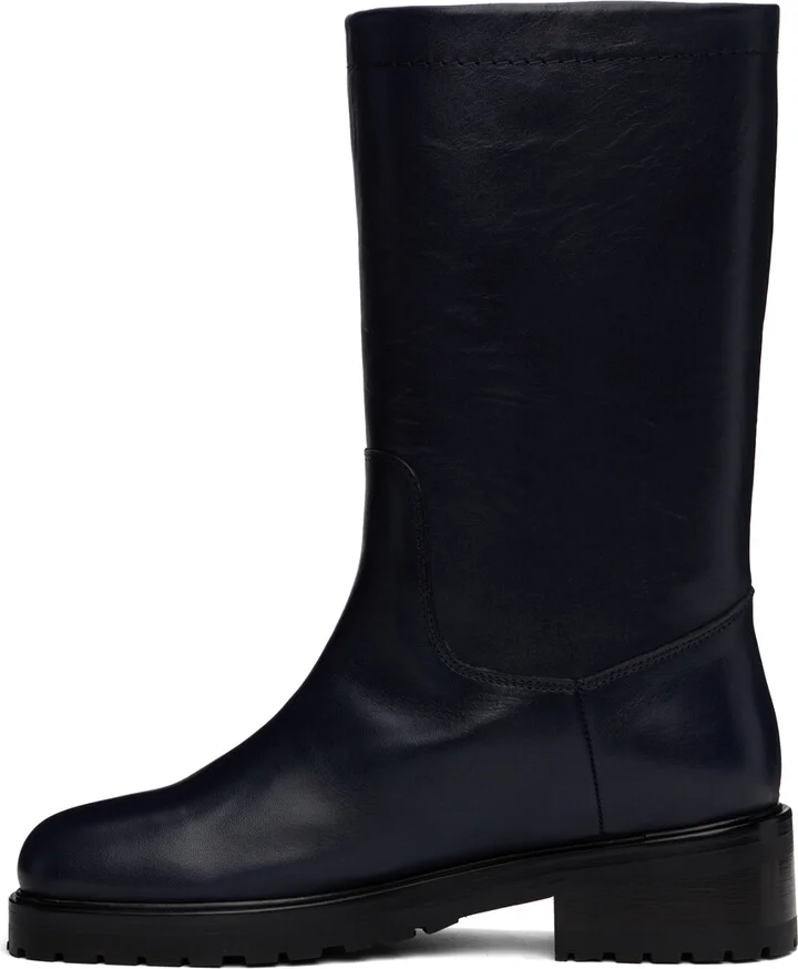 Maryam Nassir Zadeh Navy Belmont Boots - Image 3