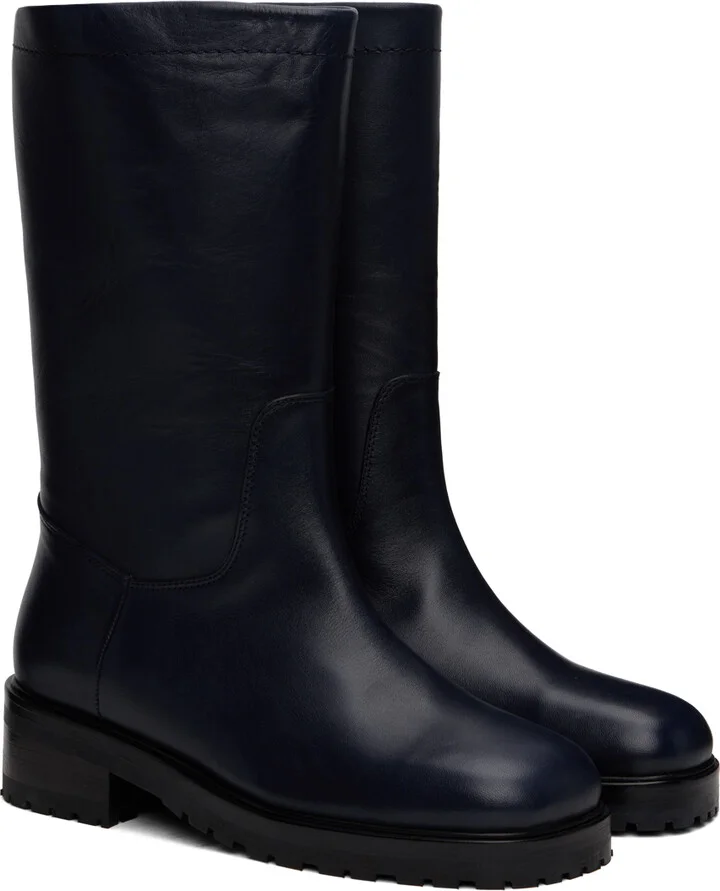Maryam Nassir Zadeh Navy Belmont Boots - Image 4