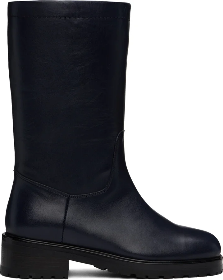 Maryam Nassir Zadeh Navy Belmont Boots