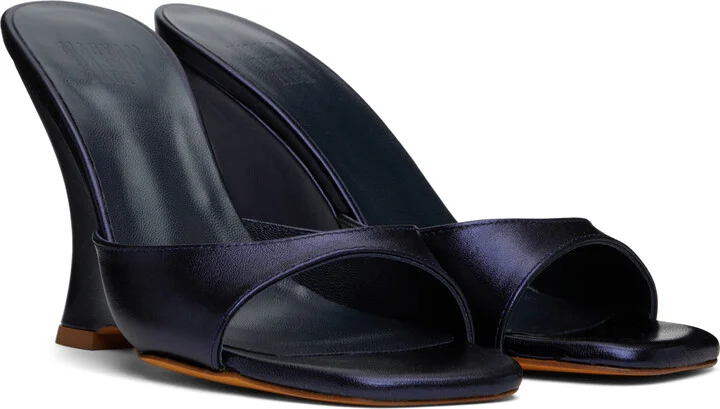 Maryam Nassir Zadeh Navy Lido Wedge Heeled Sandals - Image 4