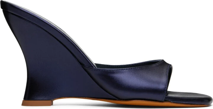 Maryam Nassir Zadeh Navy Lido Wedge Heeled Sandals
