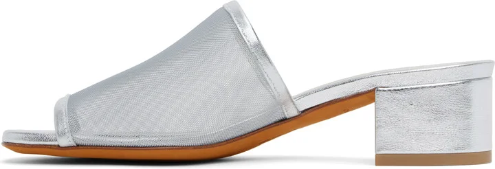 Maryam Nassir Zadeh Silver Sophie Slide Heeled Sandals - Image 3