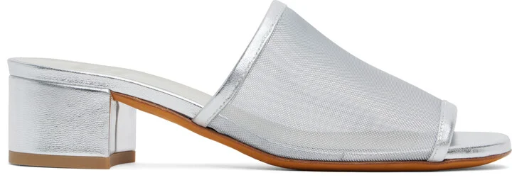 Maryam Nassir Zadeh Silver Sophie Slide Heeled Sandals