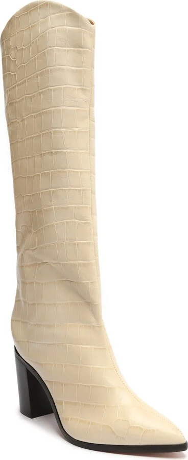 Maryana Pointed Toe Block Heel Knee High Boot