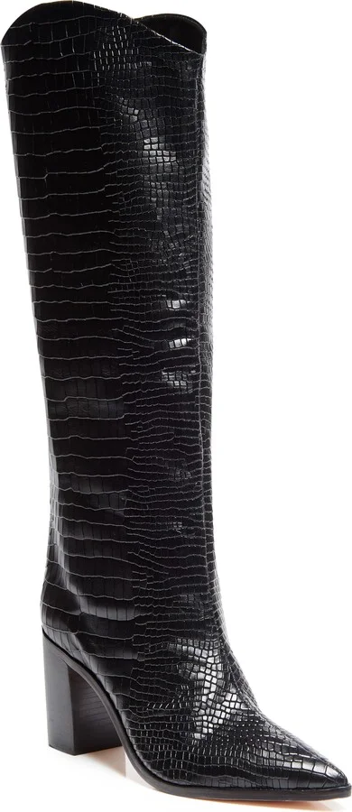 Maryana Pointed Toe Block Heel Knee High Boot
