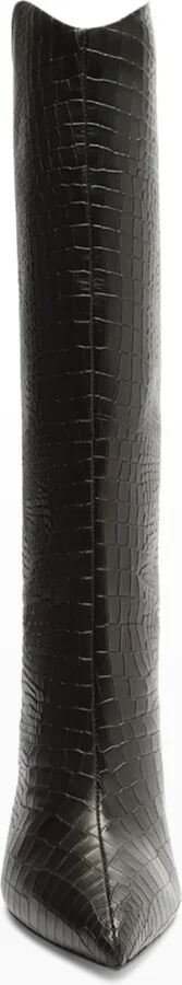 Maryana Snake-Print Leather Knee Boots - Image 5