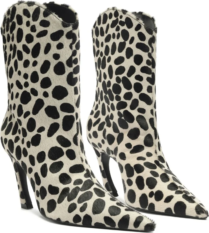 Maryann Curve Genuine Calf Hair Pointed Toe Bootie - Image 10