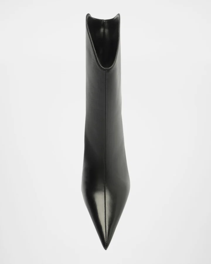 Maryann Leather Curve Booties - Image 2