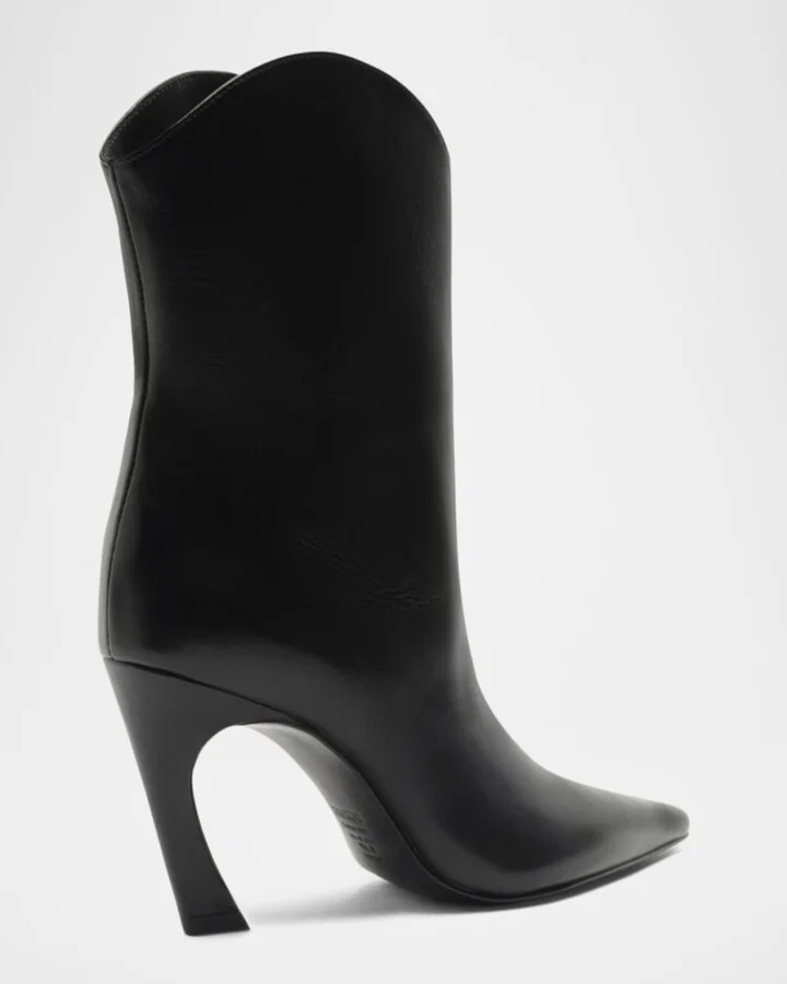 Maryann Leather Curve Booties - Image 8