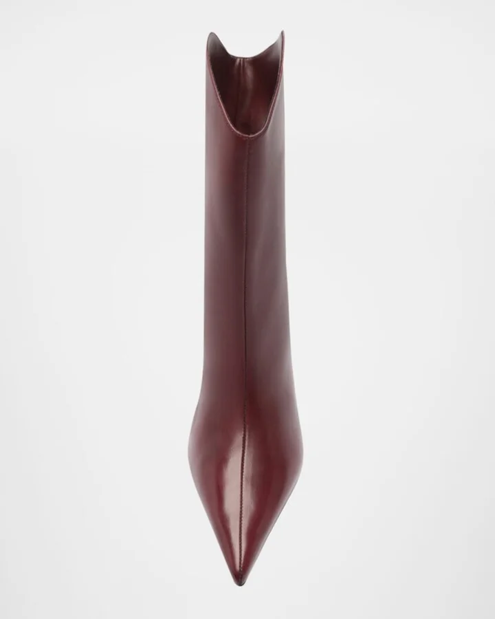 Maryann Leather Curve Booties - Image 5