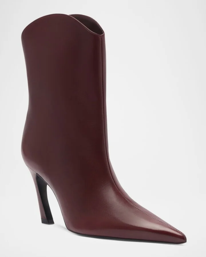 Maryann Leather Curve Booties - Image 6