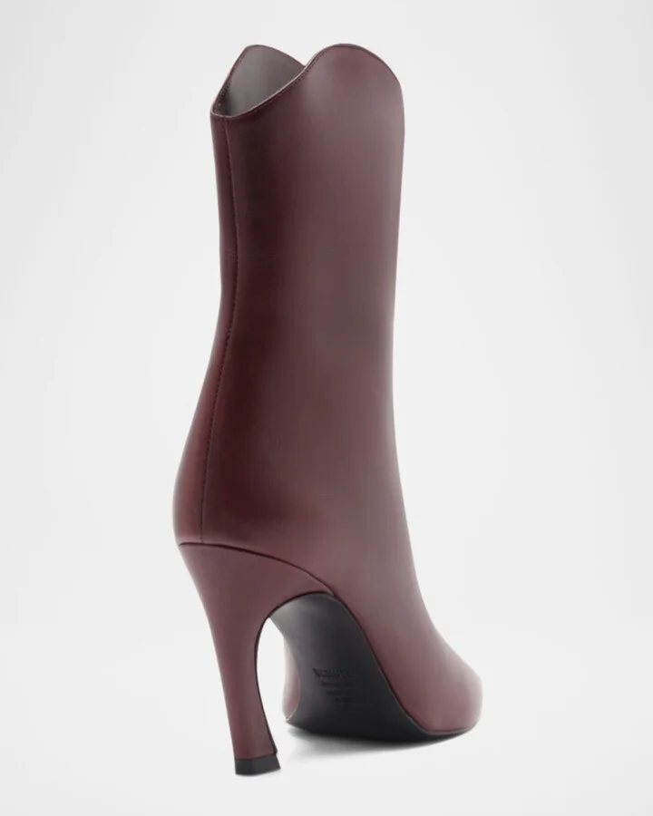 Maryann Leather Curve Booties - Image 7