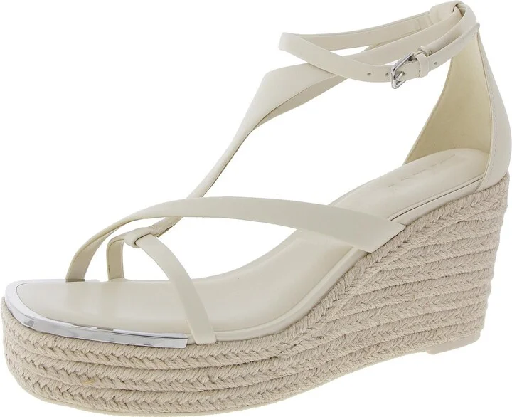 Maryn Womens Embellished Faux Leather Platform Sandals