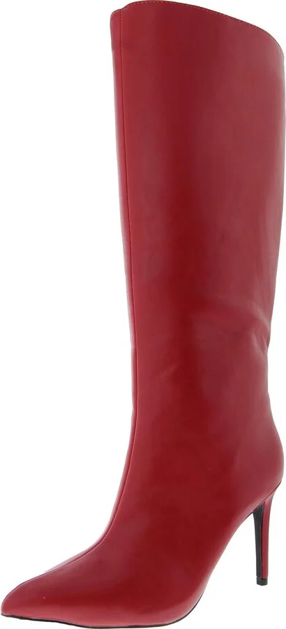 MARYSOL Womens Faux Leather Pull On Knee-High Boots