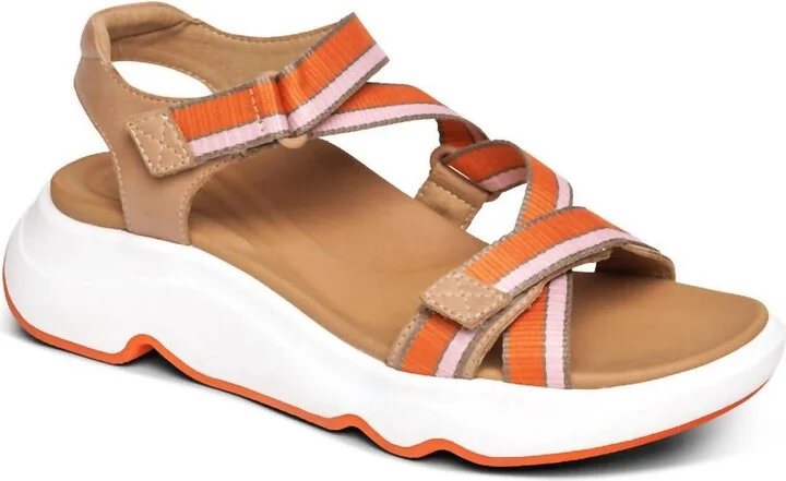 Marz Adjustable Sport Sandal In Camel
