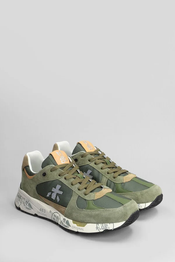 Mase Sneakers In Green Suede And Fabric - Image 2