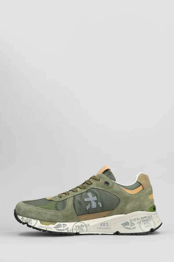 Mase Sneakers In Green Suede And Fabric - Image 3