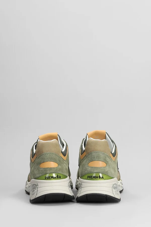 Mase Sneakers In Green Suede And Fabric - Image 4