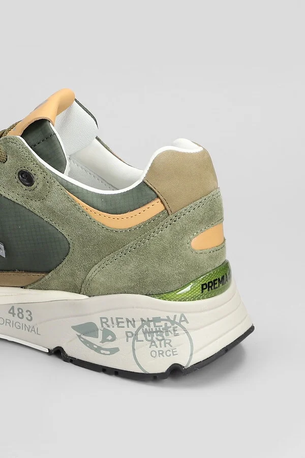 Mase Sneakers In Green Suede And Fabric - Image 5