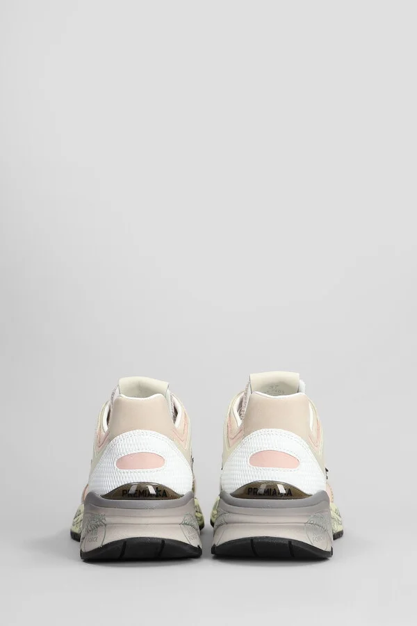Mase Sneakers In Platinum Leather And Fabric - Image 4
