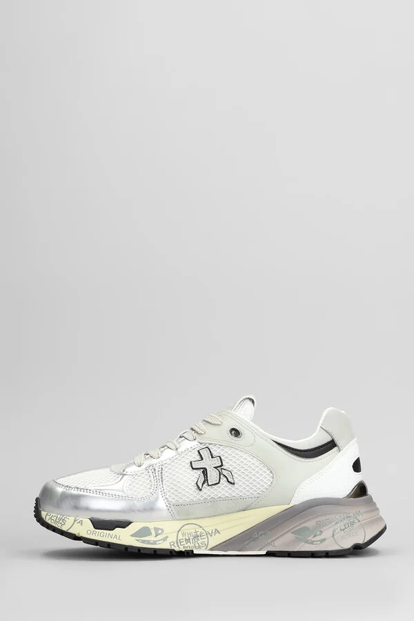 Mase Sneakers In White Leather And Fabric - Image 3