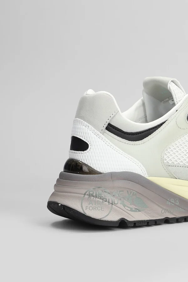 Mase Sneakers In White Leather And Fabric - Image 5