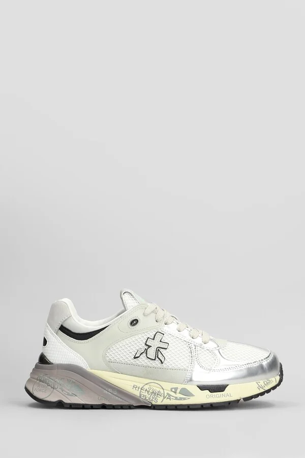 Mase Sneakers In White Leather And Fabric