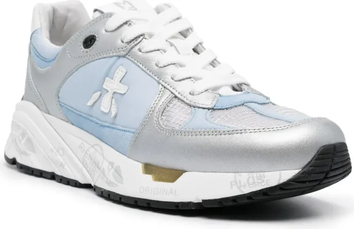 Mased leather sneakers - Image 2