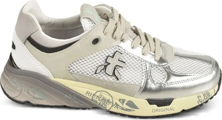 Mased metallic-panel sneakers
