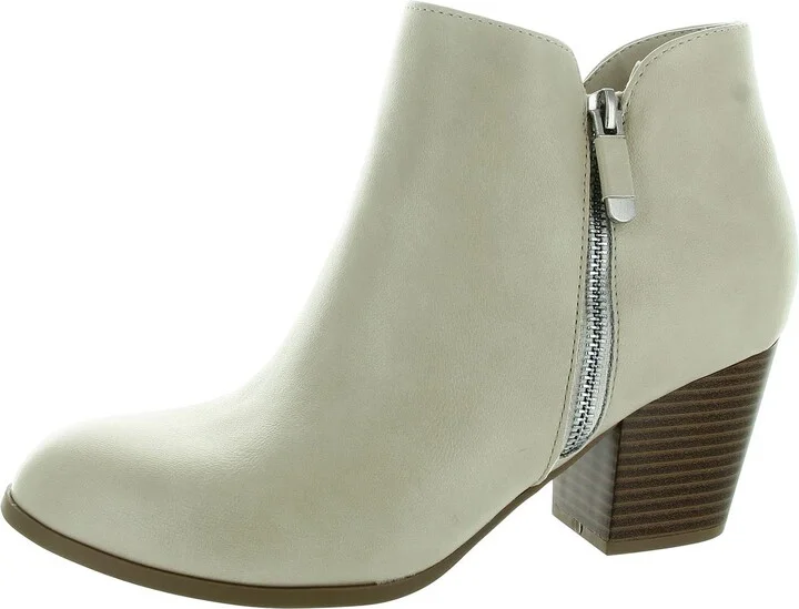 MASRINAA ZIP BOOTIE Womens Faux Leather Embroidered Ankle Boots