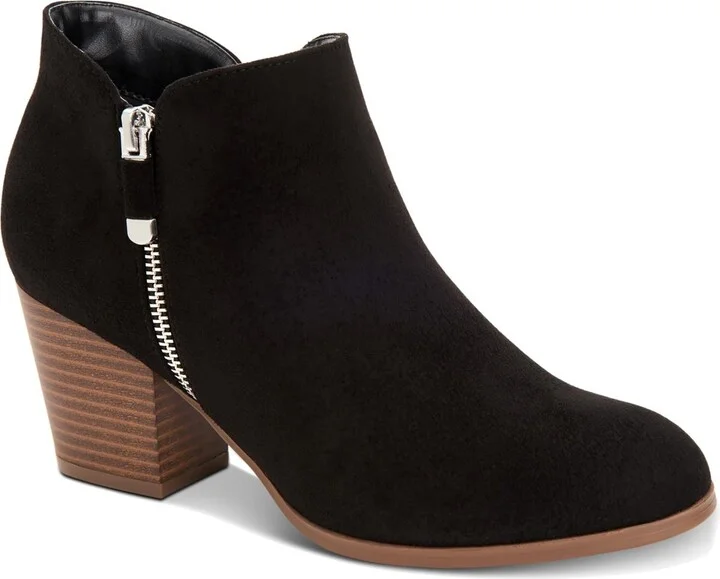 Masrinaaf Womens Zipper Block Heel Booties