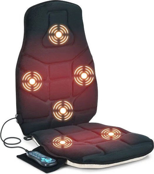 Massage Seat Cushion Back Massager w/ Heat & 6 Vibration Motors for Home