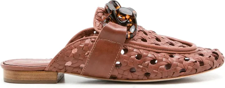 Massena woven flat mules