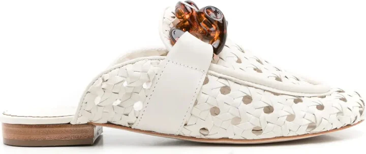 Massena woven flat mules