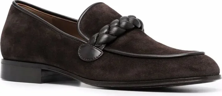 Massimo braid-embellished suede loafers - Image 2