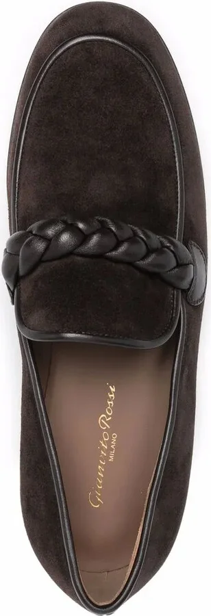 Massimo braid-embellished suede loafers - Image 4