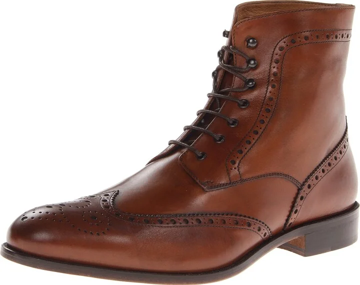 Massimo Matteo Men's 7-Eye Wing Boot Brandy Boot 7 M